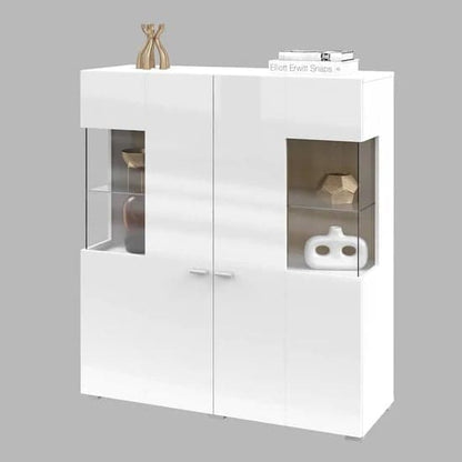 Citrus High Gloss Display Cabinet With 2 Doors In White