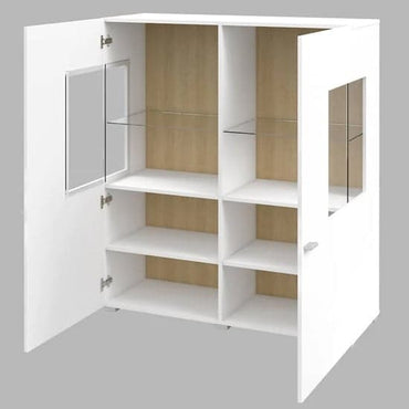 Citrus High Gloss Display Cabinet With 2 Doors In White