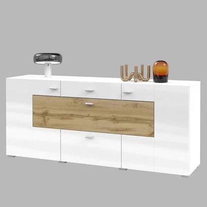 Citrus High Gloss Sideboard With 3 Doors 2 Drawers In White