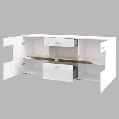 Citrus High Gloss Sideboard With 3 Doors 2 Drawers In White