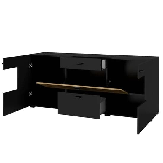 Citrus Wooden Sideboard With 3 Doors 2 Drawers In Black