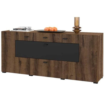 Citrus Wooden Sideboard With 3 Doors 2 Drawers In Monastery Oak