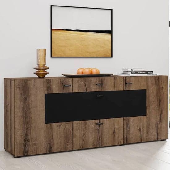 Citrus Wooden Sideboard With 3 Doors 2 Drawers In Monastery Oak