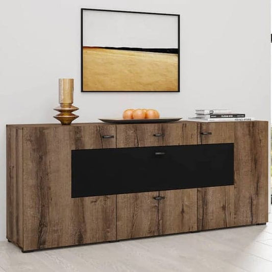 Citrus Wooden Sideboard With 3 Doors 2 Drawers In Monastery Oak