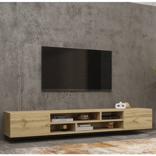 Citrus Wooden TV Unit With 2 Doors In Wotan Oak