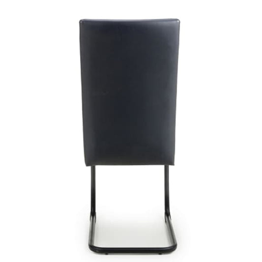 Clisson Black Leather Effect Dining Chairs In Pair