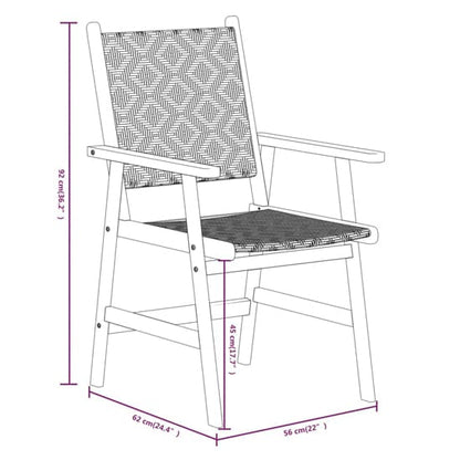 Compact Acacia Wood 3-Piece Outdoor Dining Set with Rattan Chairs in Natural Finish