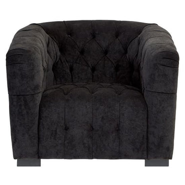 FURCO Corellie Black Tufted Upholstered Armchair for Living Room