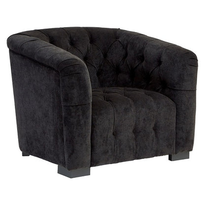 FURCO Corellie Black Tufted Upholstered Armchair for Living Room