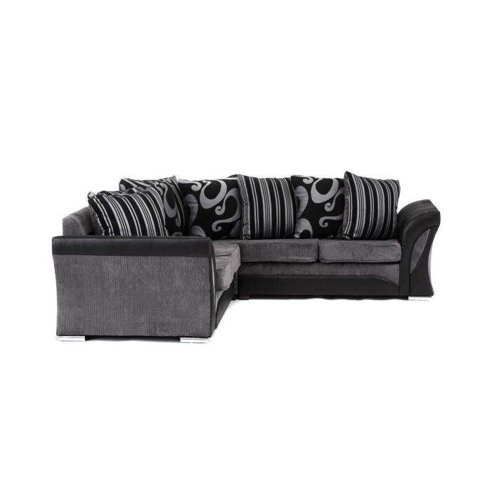 Faro Fabric Corner Sofa - Black