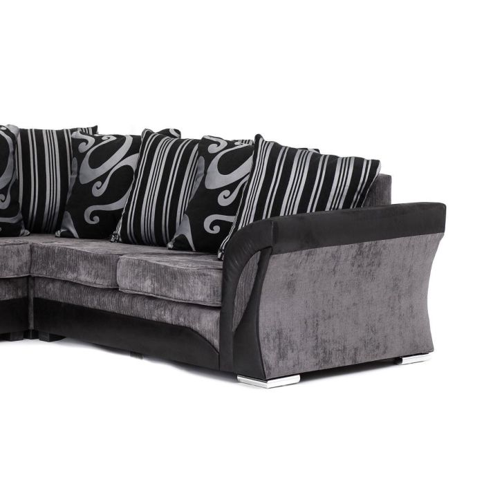 Faro Fabric Corner Sofa - Black