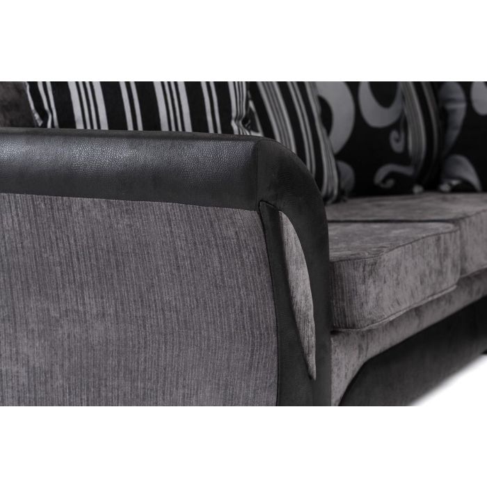 Faro Fabric Corner Sofa - Black