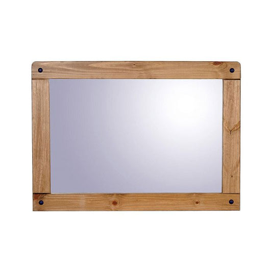 Rustic Alchemy Wall Mirror 36x24 in Distressed Light Pine - Timeless Craftsmanship & Style