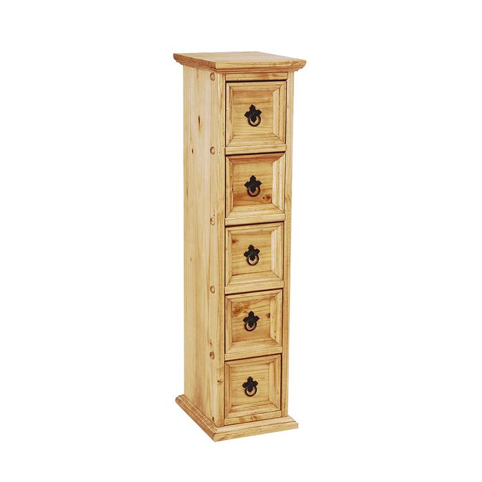 Alchemy 5 Drawer Slim Chest - Light Pine