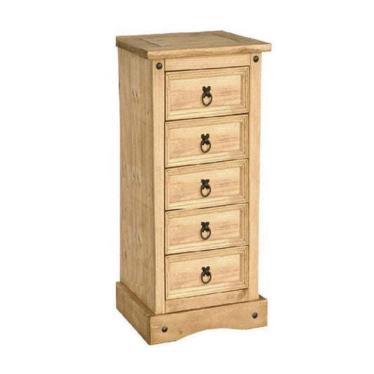 Alchemy 5 Drawer Narrow Chest - Light Pine