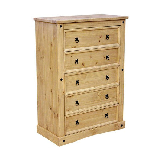 Alchemy 5 Drawer Wide Chest - Light Pine