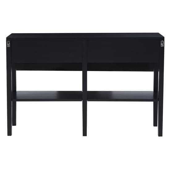 Corson Cane Rattan Wooden Console Table With 2 Drawers In Black