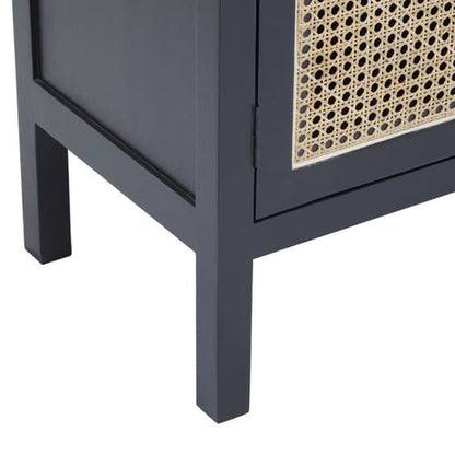 Corson Cane Rattan Wooden Sideboard With 3 Doors In Black