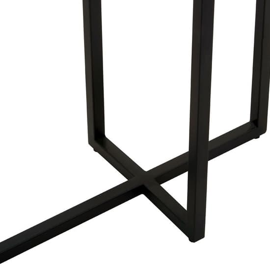 Cusco Smoked Mirror Glass Console Table With Black Metal Frame