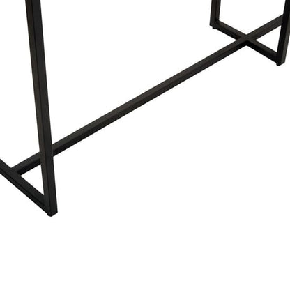 Cusco Smoked Mirror Glass Console Table With Black Metal Frame