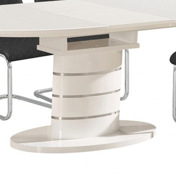 Saltash Extending Dining Table - White Glass Top with High Gloss Finish