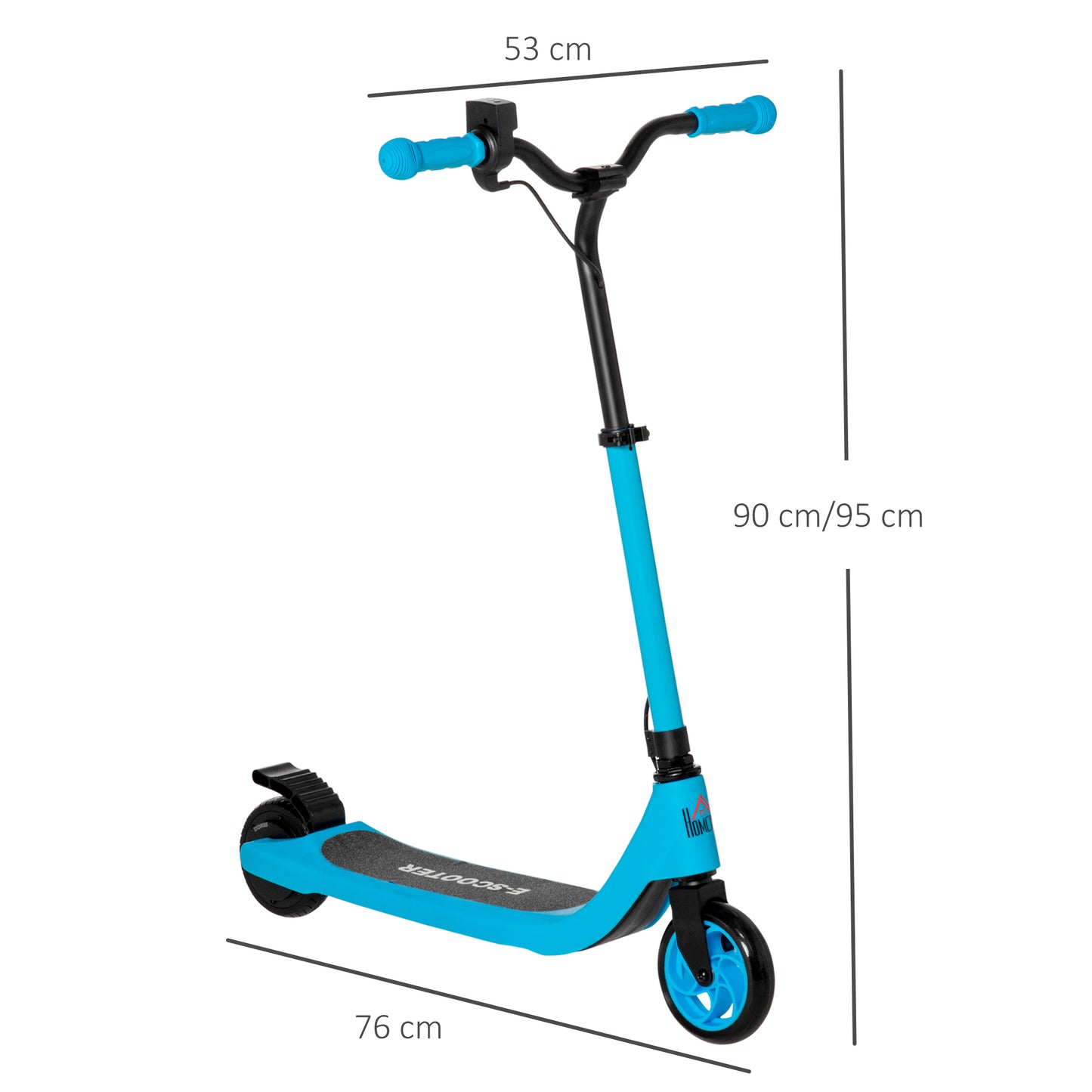 HOMCOM lectric Scooter, 120W Motor E-Scooter with Battery Display, Adjustable Height, Rear Brake for Ages 6+ Years - Blue