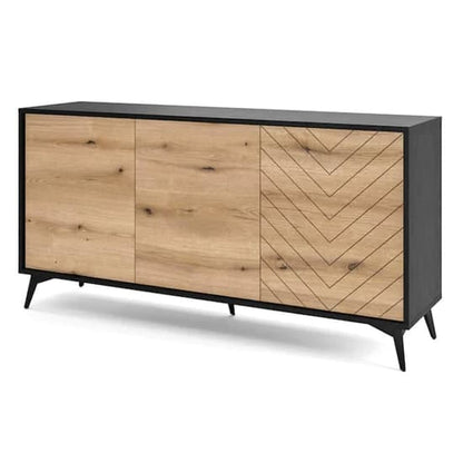 Dale Wooden Sideboard With 3 Doors In Evoke Oak