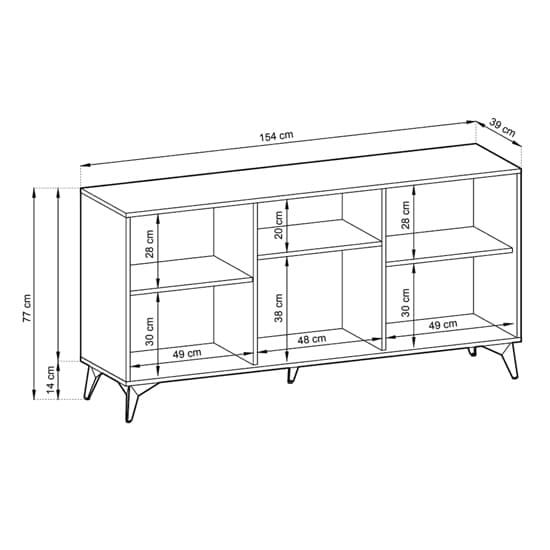 Dale Wooden Sideboard With 3 Doors In Evoke Oak