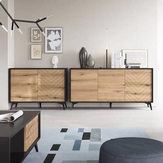 Dale Wooden Sideboard With 3 Doors In Evoke Oak