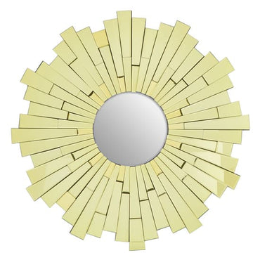 FURCO Dia Gold Sunburst Wall Mirror - Large Circular Design, Modern Home Decor