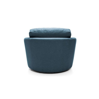 FURCO Charmaine Teal Swivel Armchair - Comfortable Linen Fabric, Modern Design, Fully Assembled