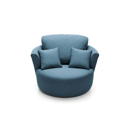 FURCO Charmaine Teal Swivel Armchair - Comfortable Linen Fabric, Modern Design, Fully Assembled