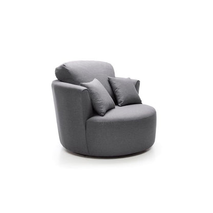 FURCO Charmaine Dark Grey Swivel Armchair with Foam Cushions