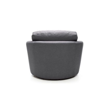 FURCO Charmaine Dark Grey Swivel Armchair with Foam Cushions