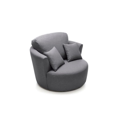 FURCO Charmaine Dark Grey Swivel Armchair with Foam Cushions