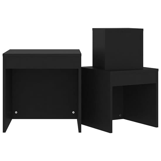 FURCO Black Nesting Tables Set of 3 – Versatile Wooden End Tables for Living Room and Bedroom