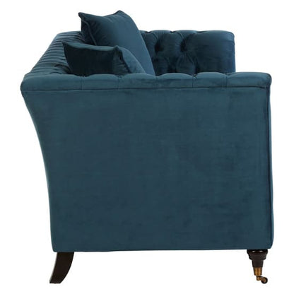 Midnight Blue Velvet Chesterfield Sofa - FURCO Dartford 3 Seater