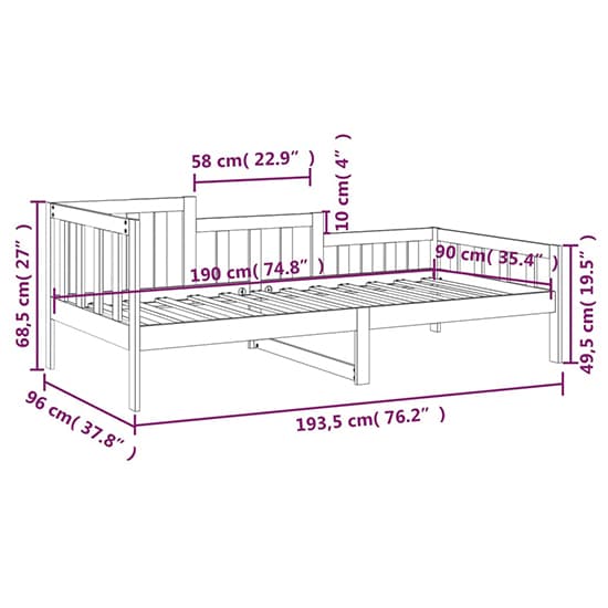 FURCO Davey Honey Brown Solid Pinewood Day Bed - Multi-Functional Sofa and Bed