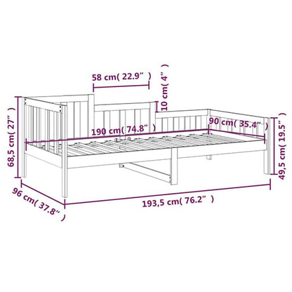 FURCO Davey Honey Brown Solid Pinewood Day Bed - Multi-Functional Sofa and Bed