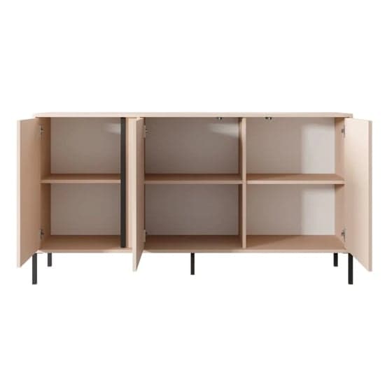 Davis Wooden Sideboard 3 Doors In Beige With LED