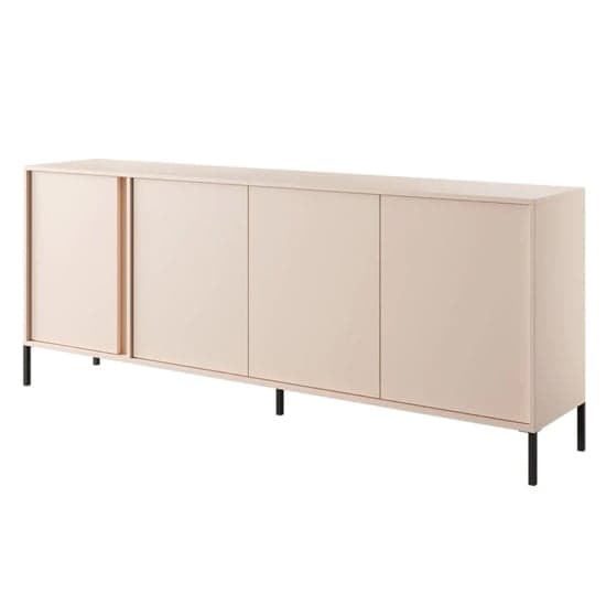 Davis Wooden Sideboard 4 Doors In Beige With LED