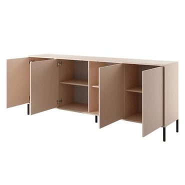 Davis Wooden Sideboard 4 Doors In Beige With LED