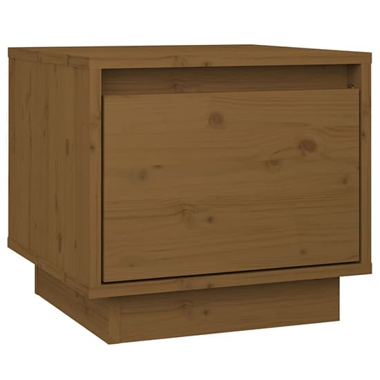 Dawes Solid Pinewood Bedside Cabinet With 1 Drawer In Brown