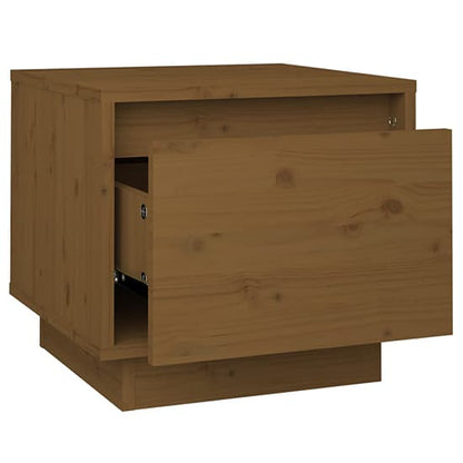 Dawes Solid Pinewood Bedside Cabinet With 1 Drawer In Brown