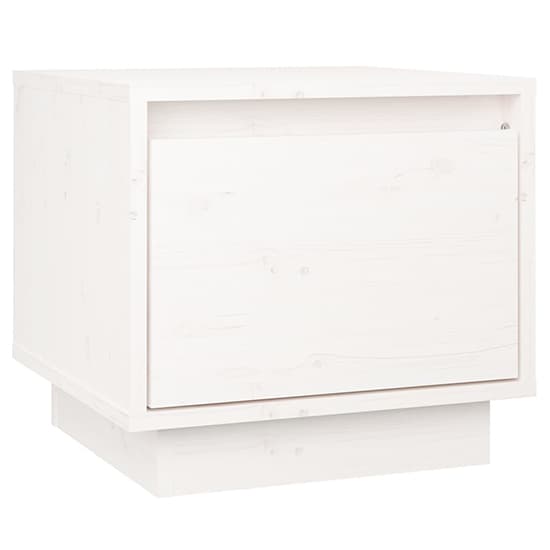 Dawes Solid Pinewood Bedside Cabinet With 1 Drawer In White