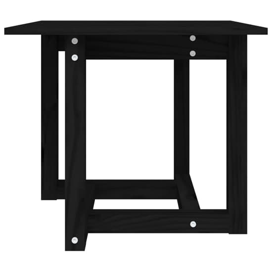 FURCO Black Pine Wood Square Coffee Table for Living Room