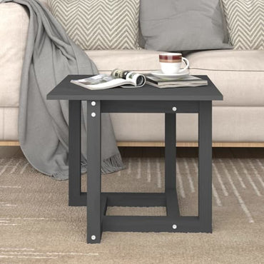 FURCO Grey Square Pine Wood Coffee Table for Modern Living Rooms