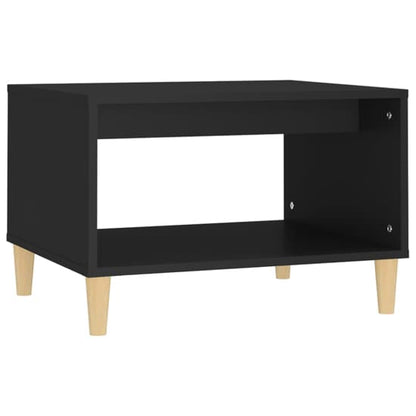 Black Wooden Coffee Table with Undershelf for Living Room Storage