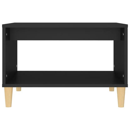 Black Wooden Coffee Table with Undershelf for Living Room Storage