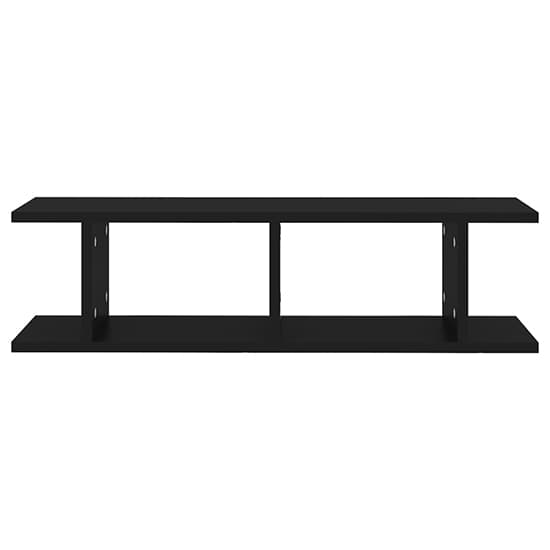 FURCO Black Wooden Wall Shelf Set of 2 - Modern Cube Design for Home Decor